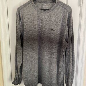 Tommy Bahama gray and black long sleeve island zone medium shirt